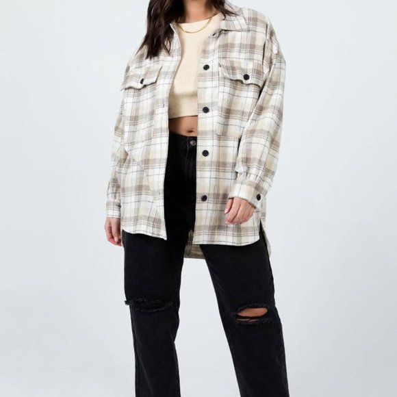 Princess Polly Check Shirt/Coat - Picture 2 of 5